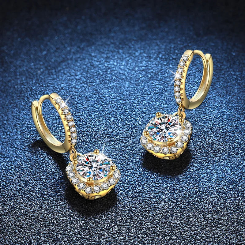 Aurelie™ 18K Gold 1CT Moissanite Square Studs