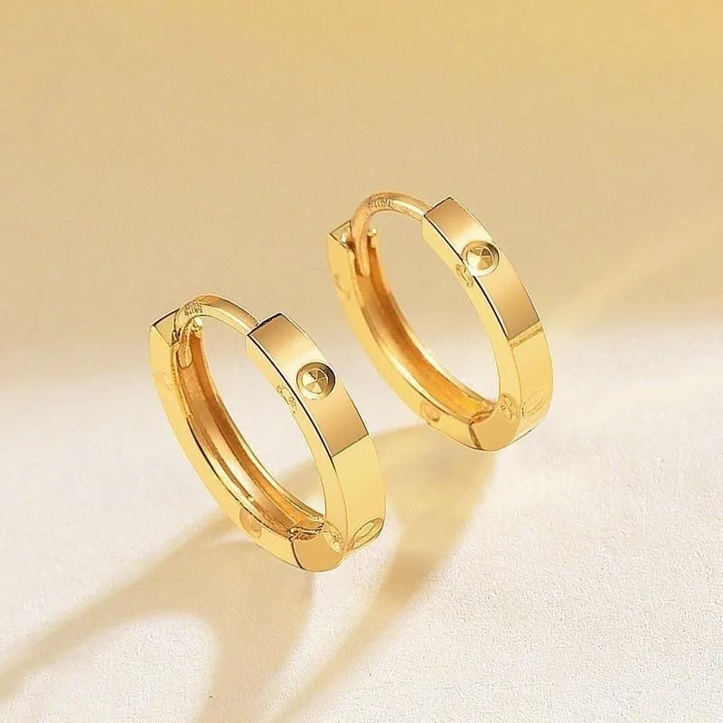 Aurelie™ Pure 18K Gold Minimal Earrings