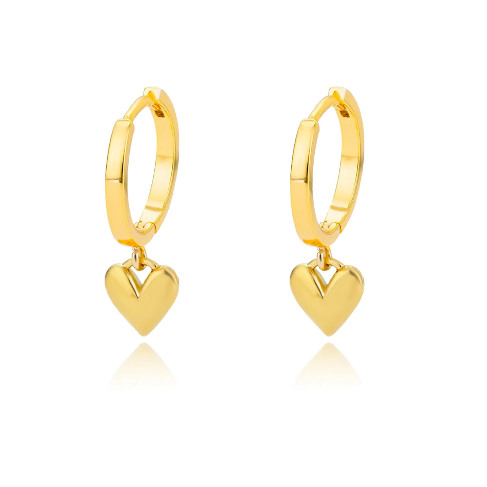 Aurelie™ Romantic Heart Earrings – Gold Finish Stainless Steel
