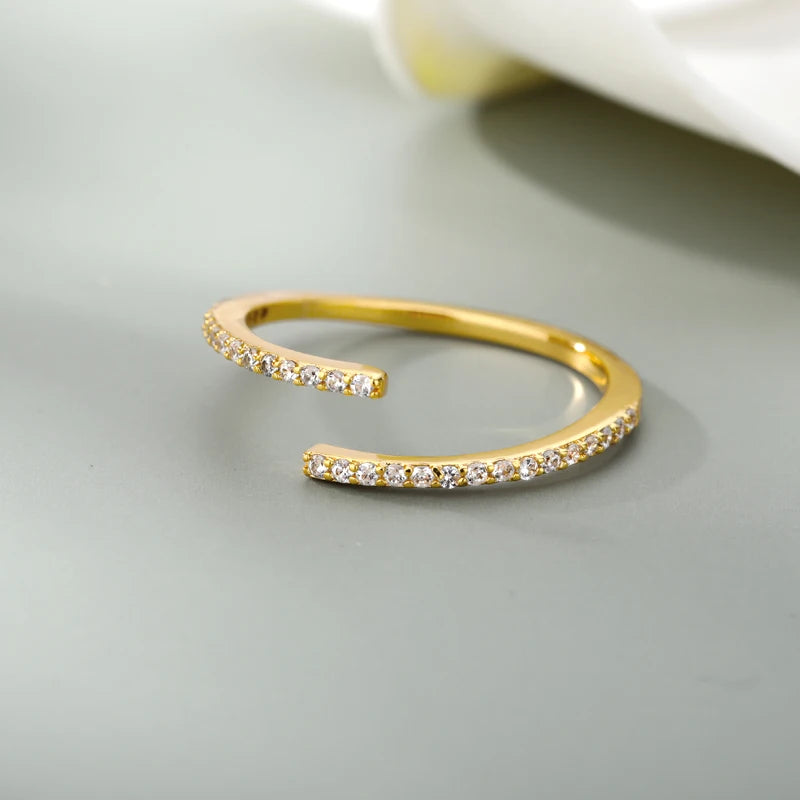 Aurelie™ Irregular Zircon Open Ring – Limited Gold Edition