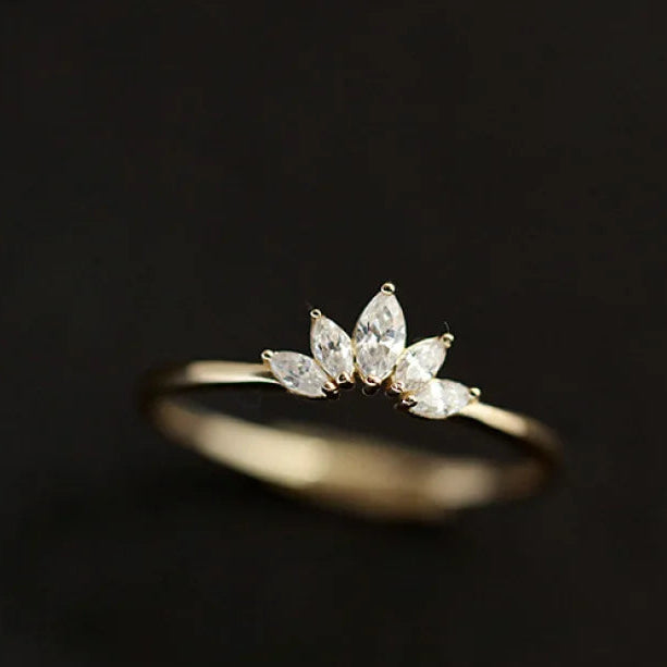 Aurelie™ Luxury Flower Ring – 14K Gold & Sterling Silver Elegance