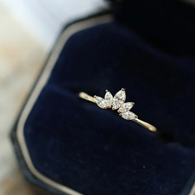 Aurelie™ Luxury Flower Ring – 14K Gold & Sterling Silver Elegance